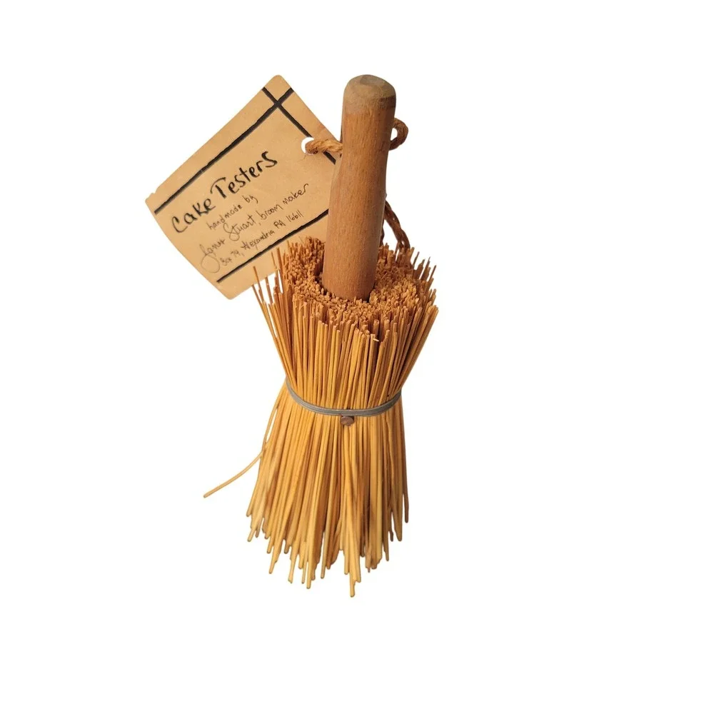 James Stuart Handmade Broomcorn Cake Tester Kitchen Tool Tan Wood 9